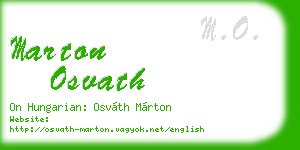 marton osvath business card